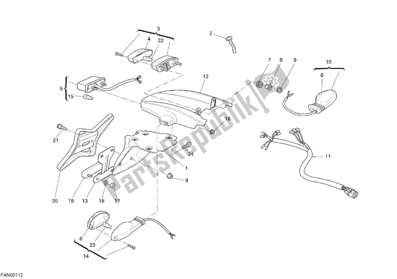 Alle onderdelen voor de Achterlicht van de Ducati Monster S2R 1000 2007